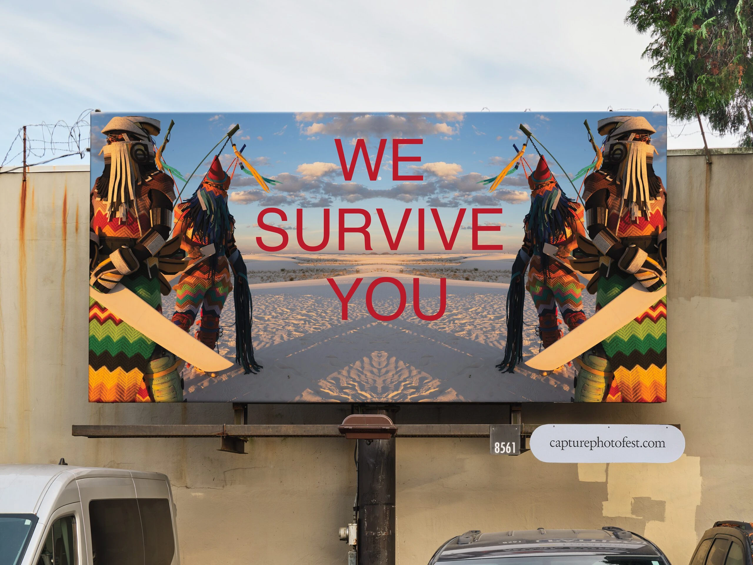 Capture Billboard: Cannupa Hanska Luger | Future Ancestral Technologies: WE SURVIVE YOU